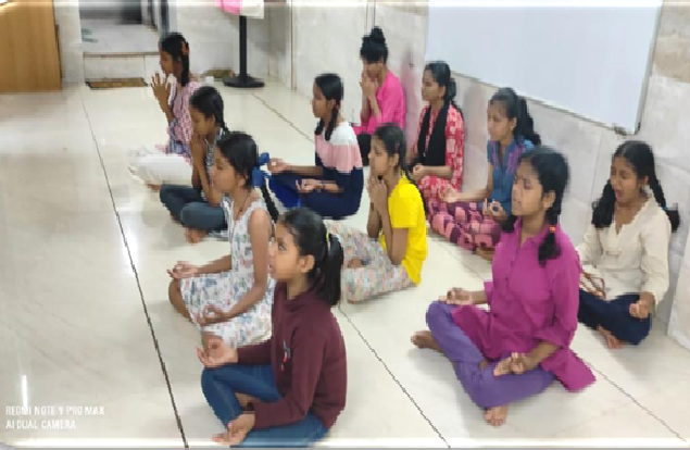 Yoga performed by girls 